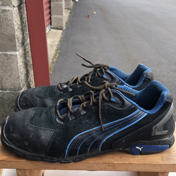 Puma ASTM F2413-11 Rio Low Mens Black/Blue Steel Toe Safety Work Shoes Size 13M - Picture 2 of 13